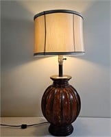 Amber Resin/PVC Table Lamp W/ Gold Trim