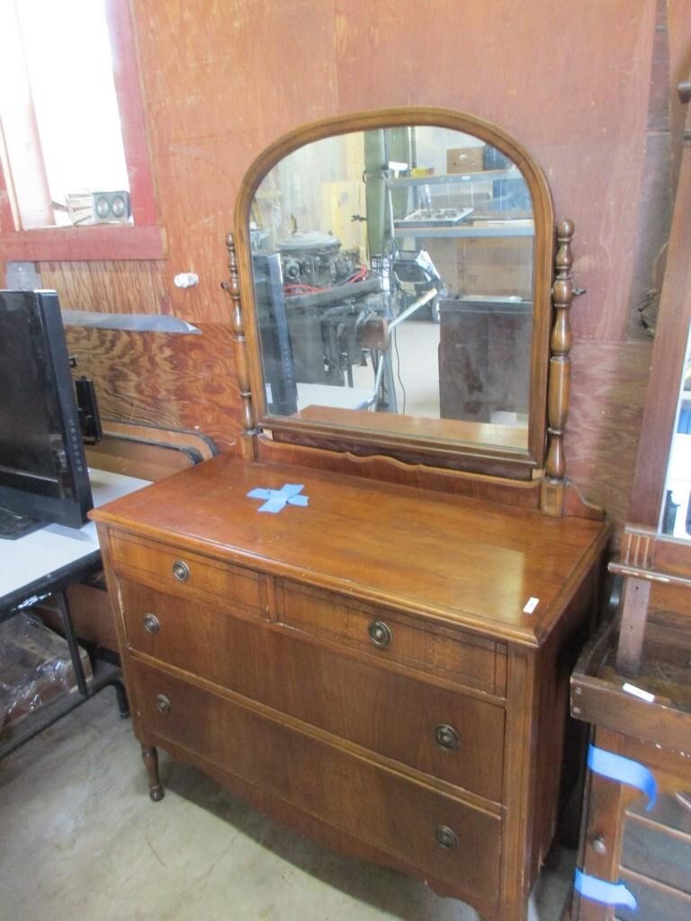 Vintage dresser with mirror 65" x 19" x 42"