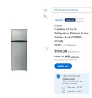 A529 Frigidaire 7.5 Cu. ft. Refrigerator