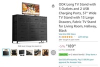 B2052 ODK Long TV Stand with 3 Outlets, USB Ports