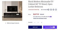 B2081 Black Modern Minimalist TV Cabinet 80"