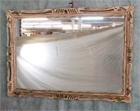 LARGE SHABBY CHIC CARVED WOOD FRAME MIRROR