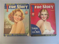 True Story Pulp Magazines Oct 1937 July 1937