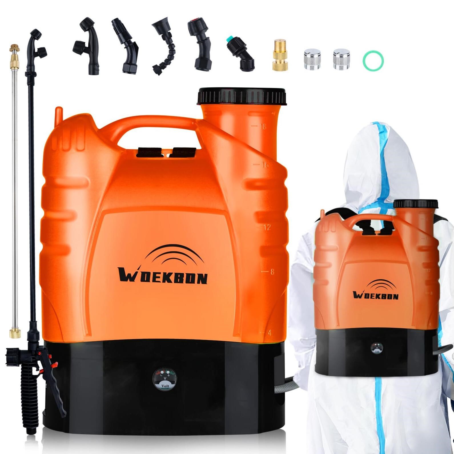 *WOEKBON 4 Gallon Battery Powered Backpack Sprayer