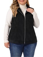 R7110  Plus Size Corduroy Zip Vest, 3XL