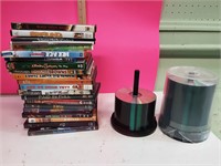 20 dvds and stack of burnt cds