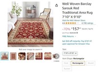 R552 Well Woven Sarouk Red Area Rug 7'10" X 9'10"
