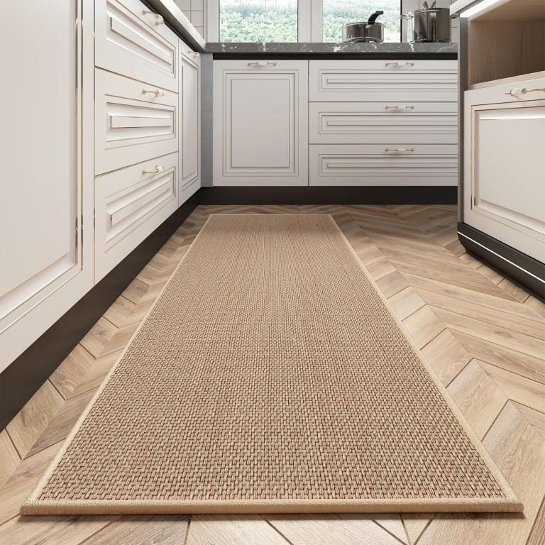 R7010  SIXHOME Kitchen Runner Rugs, 20" x 95" Beig