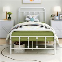 Diolong Metal Bed Frame  Twin  White