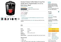 B8464  Keurig K-Classic Coffee Maker, Black