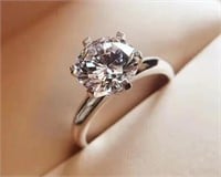 18K Gold Plated Sterling 1ct Moissanite Ring