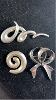 (3) .925 Silver Brooches