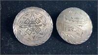(2)Aztec Style Sterling Silver Brooches
