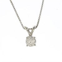 Natural Diamond 14K White Gold Pendant Necklace