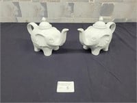 2 Cordon Bleu Elephant tea pots