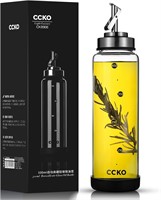 $22  Glass Olive Oil Dispenser  500ml  Sand Steel