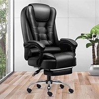 Big Tall Desk Chair  Ergonomic Back  Black