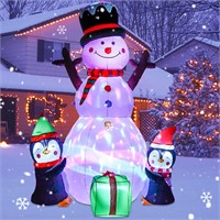 Artiflr 6Ft Christmas Inflatable Snowman with LEDs