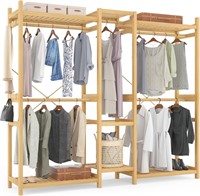 Bamboo Rack 5 Rods  7 Shelves  70Wx77Hx18D