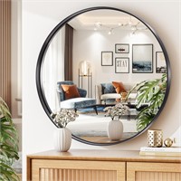 Hasipu 24×24 Inch Wall Mirror for Bathroom, Round