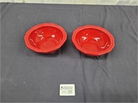 2 Princess House "Pavillion" red bowls