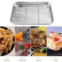 $19  9 Inch Toaster Oven Tray and Rack Set  Small