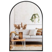 Faxamol Arched Wall Mirror, 20" x 30" Black Arche