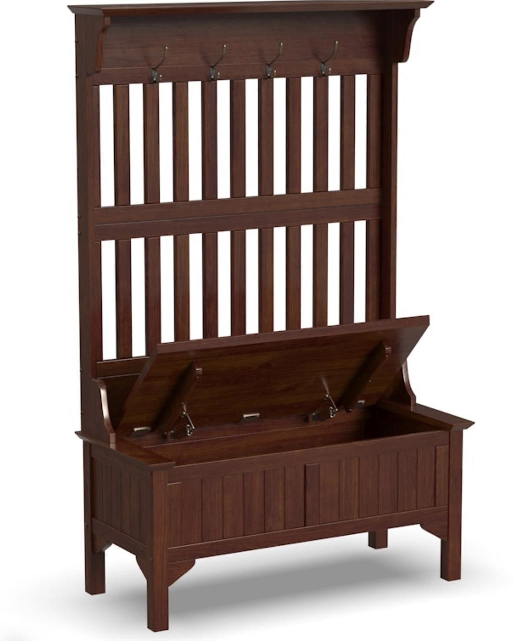 Cherry Finish Hall Tree w/ Storage Bench by homes