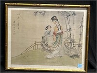 Asian Watercolor On Silk. 21x17