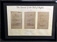 Signed, The Bill Of Rights 1789 Draft Framed