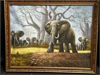 Elephant Painting On Canvas. 32x25.5