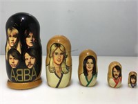 ABBA Wood Nesting Dolls. Signed Xopuh