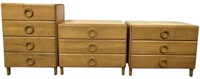 Three American Modern mid century chests