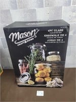 NEW Mason 4pc glass canister set! Good Quality!