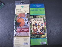 Two Small Garden Flags Sized 12.5" x 18" - See Pic