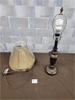 Side table lamp with two lamp shades