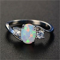 Exquisite Silver Plated Wedding Oval Cut Opal