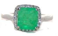 3.10 Ct Diamond & Emerald 4.5 gram 14K Ring