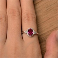 Oval Cut 925 Silver Plated Jewelry Ring