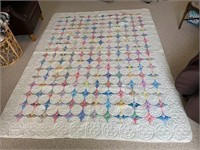 #1 - Unique Hand Sewn Circle Patchwork Quilt HUGE