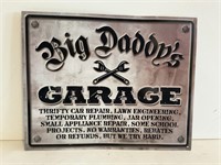 Metal Big Daddy’s Garage Sign 15x12in
