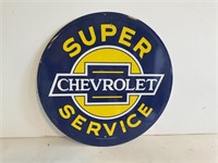Metal Chevrolet Sign 12in Diameter