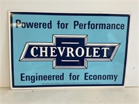 Metal Chevrolet Sign 17x11in