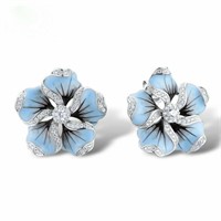 Pretty flower Silver Plated Stud Earrings