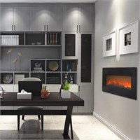 1400W 42" Wall Mounted Electric Fireplace Flame F