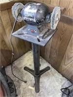 CHICAGO TOOL CO. 6" BENCH GRINDER ON METAL STAND