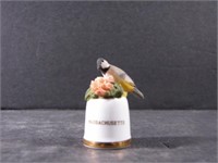 Massachusetts State Bird and Flower Thimble by Sut