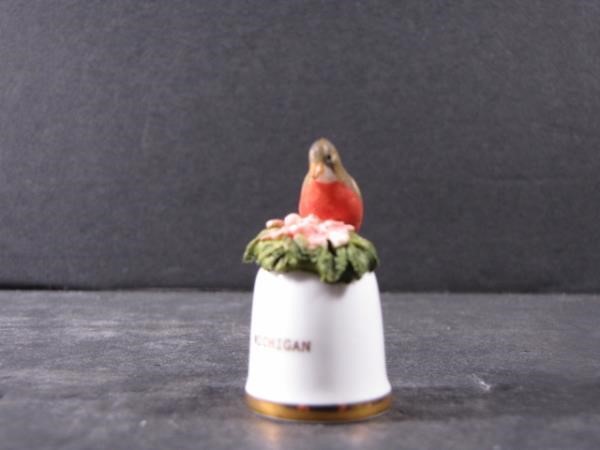 Michigan State Bird and Flower Thimble by Sutherla