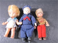 Three Vintage Small Baby/Child Dolls