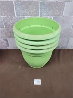 Light green plant pots